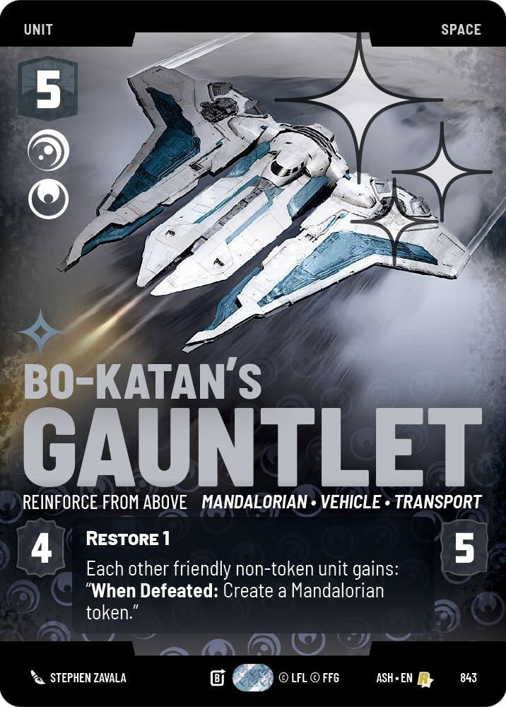 Image for Bo-Katan's Gauntlet - Reinforce from Above (Prestige Foil) (843) [Ashes of the Empire] {ASH} - Star Wars: Unlimited
