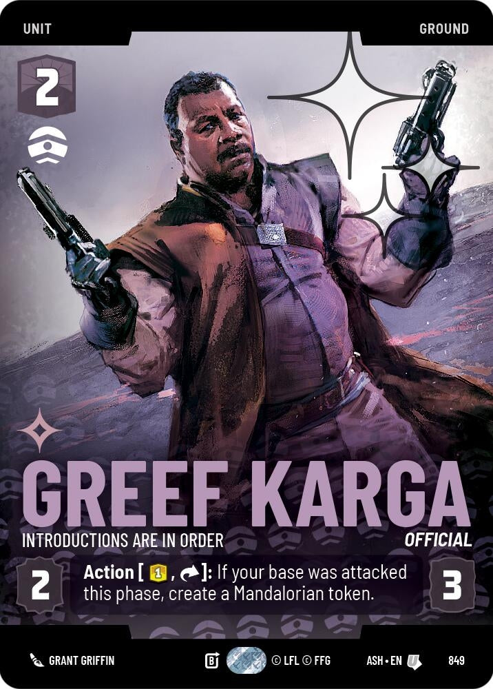 Image for Greef Karga - Introductions are in Order (Prestige Foil) (849) [Ashes of the Empire] {ASH} - Star Wars: Unlimited