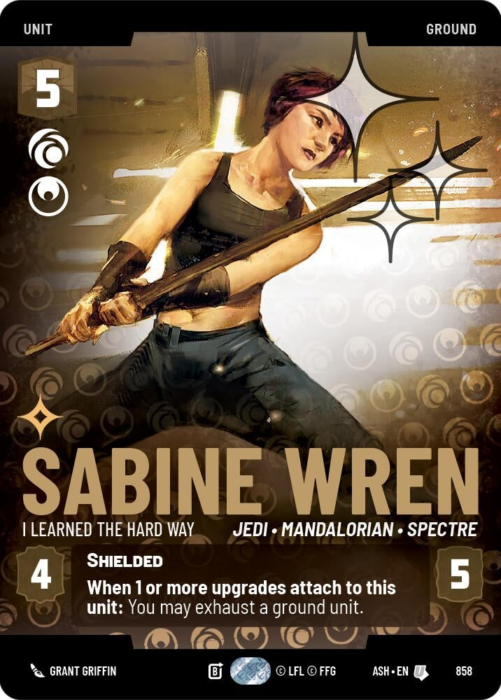 Image for Sabine Wren - I Learned the Hard Way (Prestige Foil) (858) [Ashes of the Empire] {ASH} - Star Wars: Unlimited