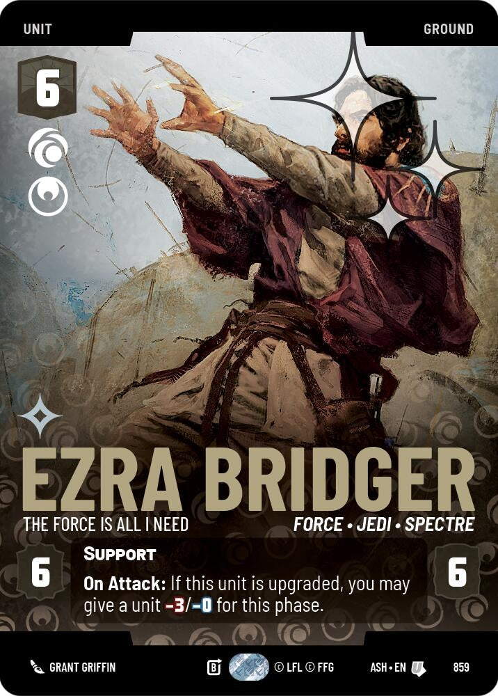 Image for Ezra Bridger - The Force is All I Need (Prestige Foil) (859) [Ashes of the Empire] {ASH} - Star Wars: Unlimited