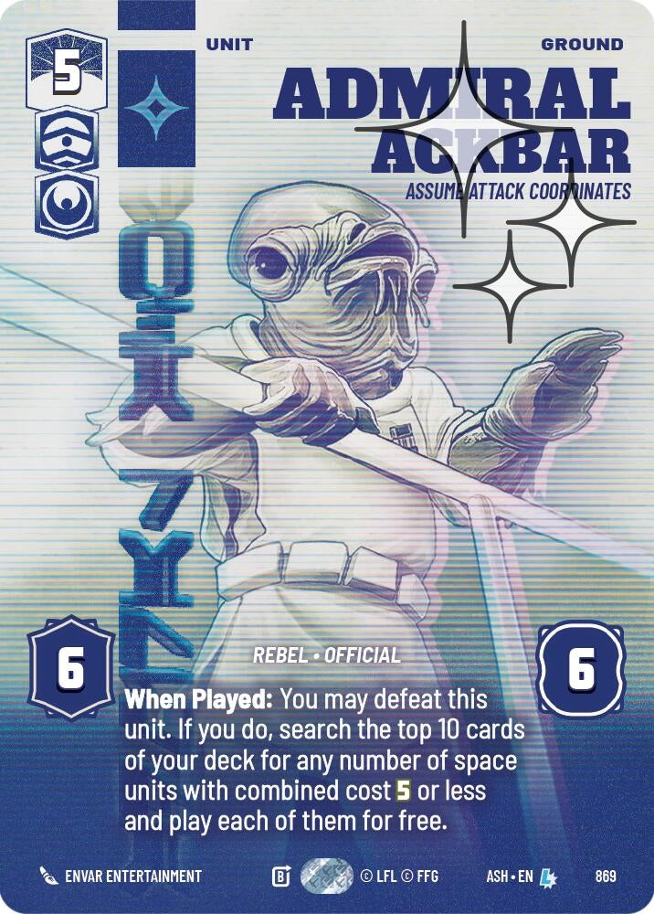 Image for Admiral Ackbar - Assume Attack Coordinates (Prestige Foil) (869) [Ashes of the Empire] {ASH} - Star Wars: Unlimited