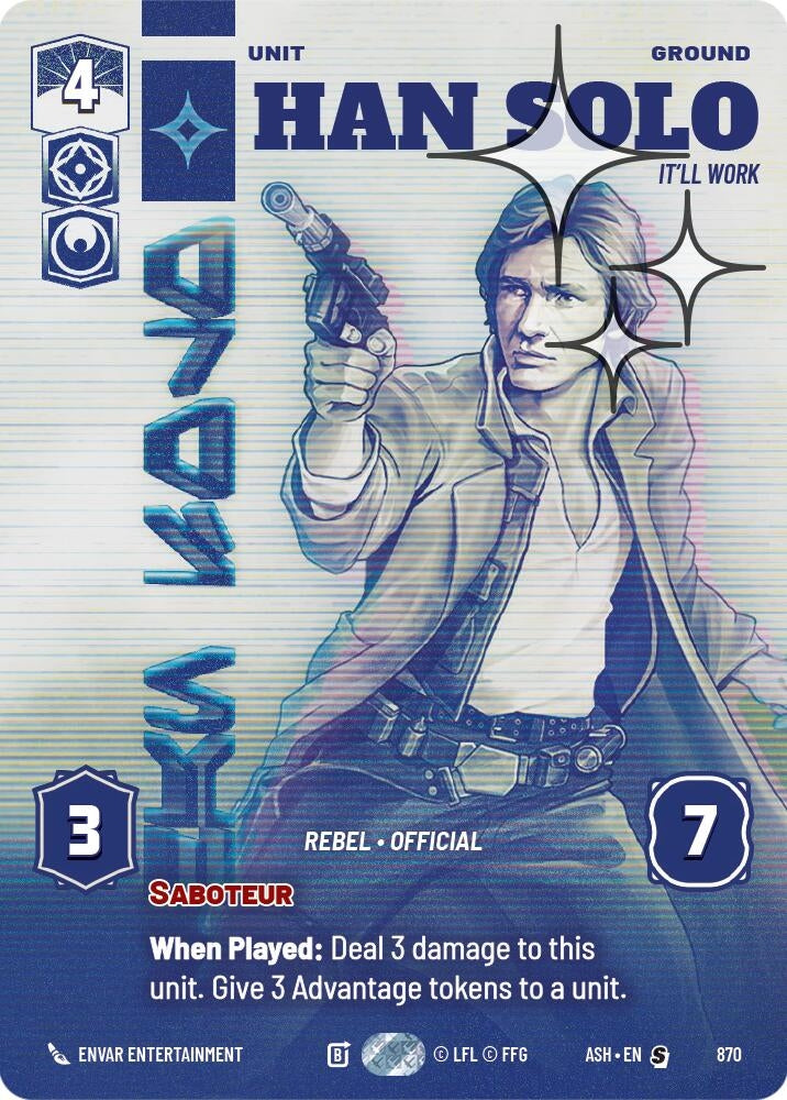 Image for Han Solo - It'll Work (Prestige Foil) (870) [Ashes of the Empire] {ASH} - Star Wars: Unlimited