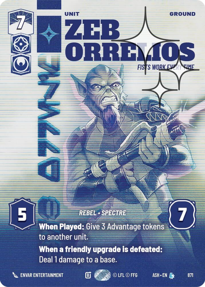 Image for Zeb Orrelios - Fists Work Every Time (Prestige Foil) (871) [Ashes of the Empire] {ASH} - Star Wars: Unlimited