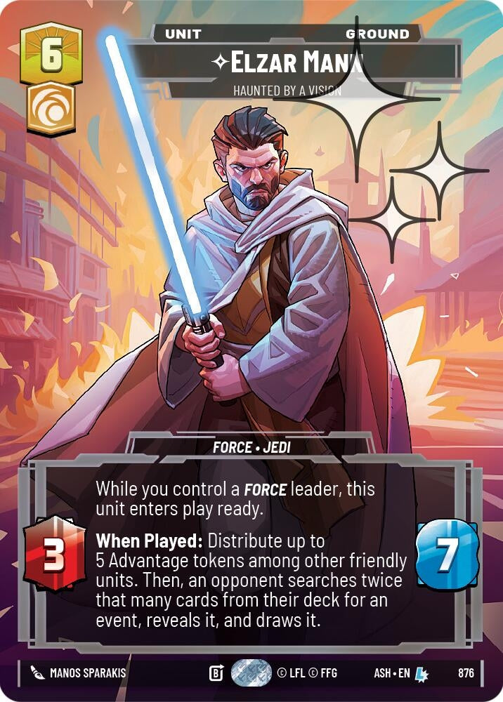 Image for Elzar Mann - Haunted by a Vision (Prestige Foil) (876) [Ashes of the Empire] {ASH} - Star Wars: Unlimited