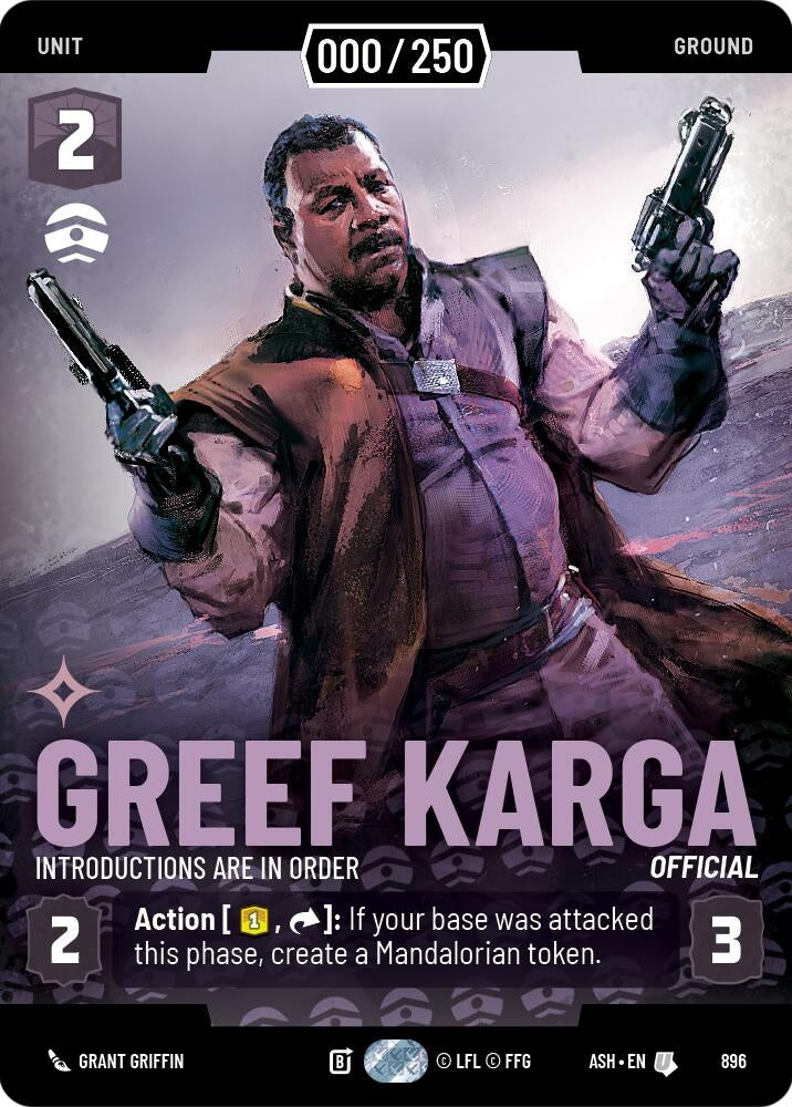 Image for Greef Karga - Introductions are in Order (Serialized) (896) [Ashes of the Empire] {ASH} - Star Wars: Unlimited
