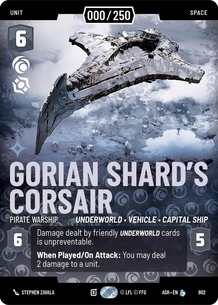 Image for Gorian Shard's Corsair - Pirate Warship (Serialized) (902) [Ashes of the Empire] {ASH} - Star Wars: Unlimited