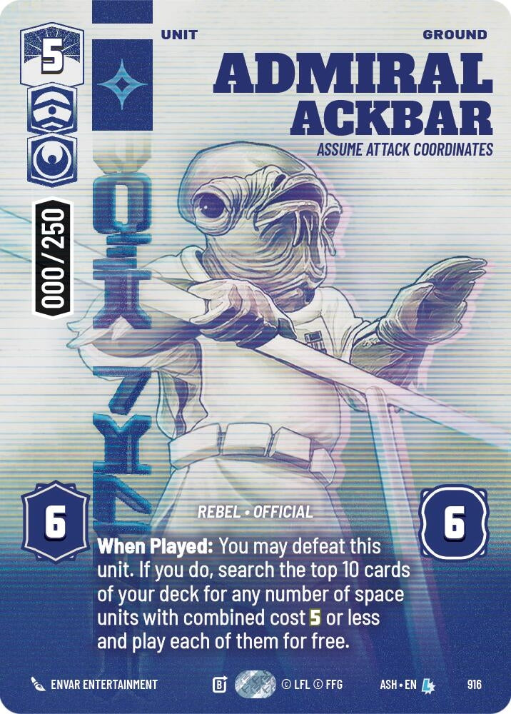 Image for Admiral Ackbar - Assume Attack Coordinates (Serialized) (916) [Ashes of the Empire] {ASH} - Star Wars: Unlimited