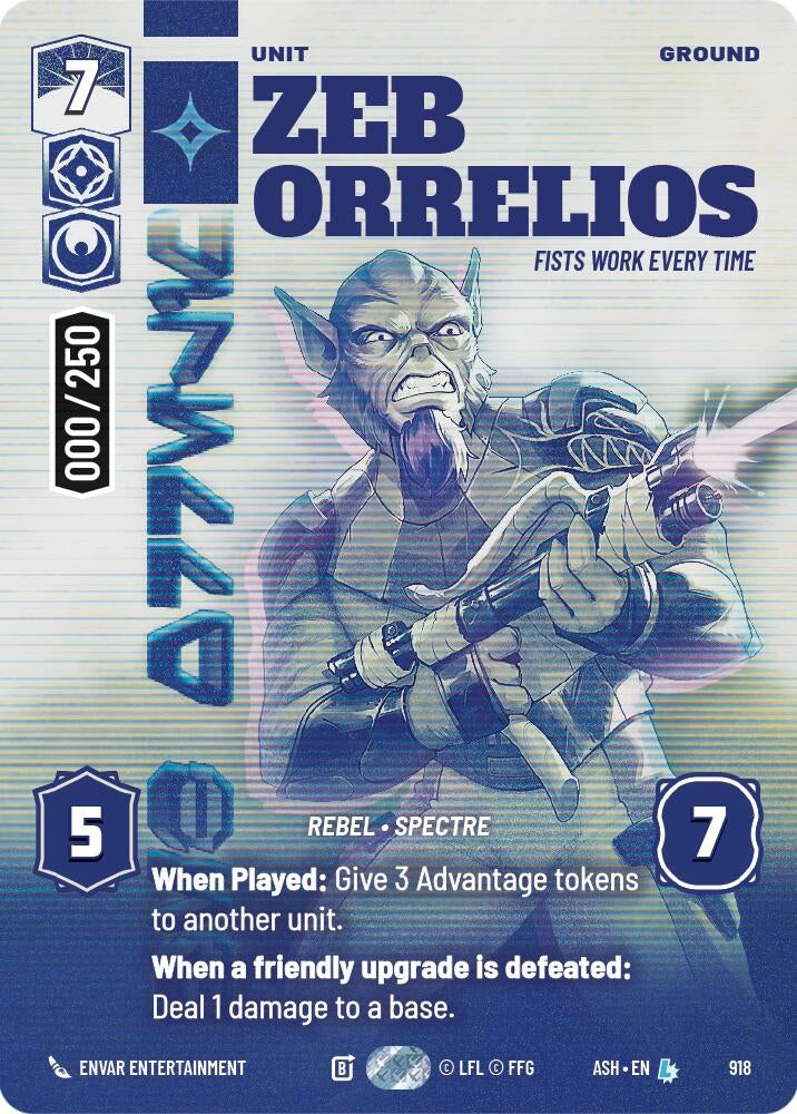 Image for Zeb Orrelios - Fists Work Every Time (Serialized) (918) [Ashes of the Empire] {ASH} - Star Wars: Unlimited