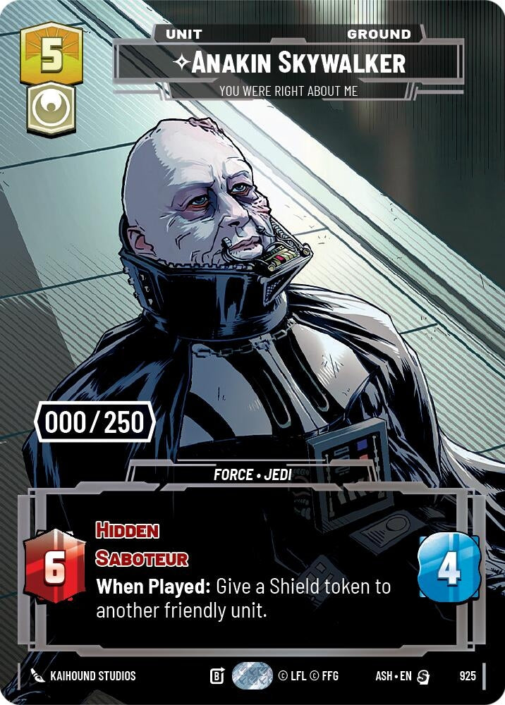 Image for Anakin Skywalker - You Were Right About Me (Serialized) (925) [Ashes of the Empire] {ASH} - Star Wars: Unlimited