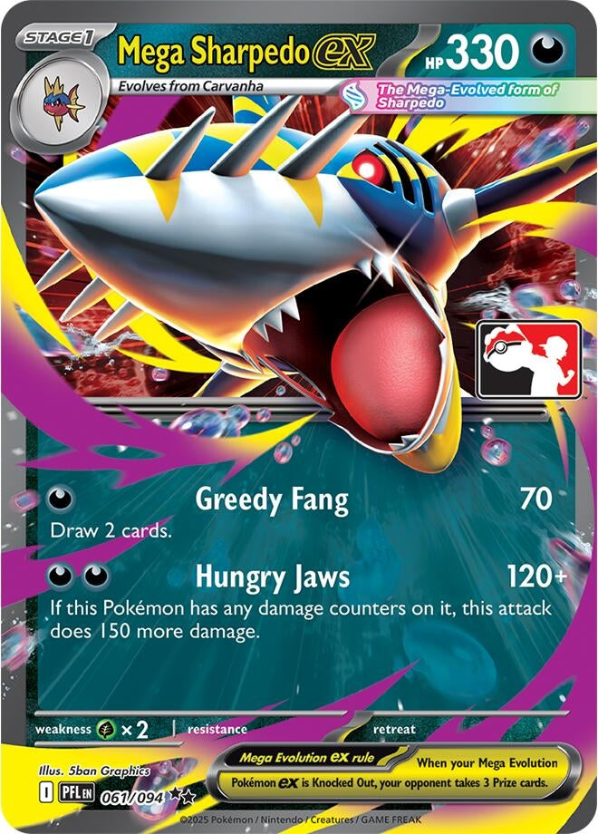 Image for Mega Sharpedo ex (061/094) [Prize Pack Series Cards] - Pokemon