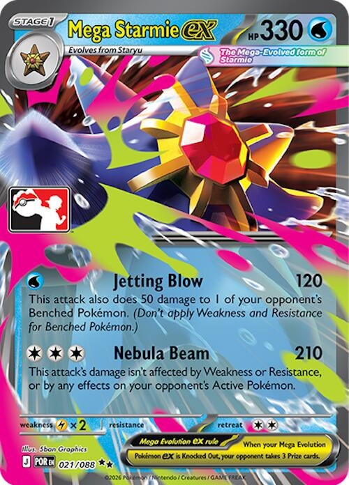 Image for Mega Starmie ex (021/088) [Prize Pack Series Cards] - Pokemon