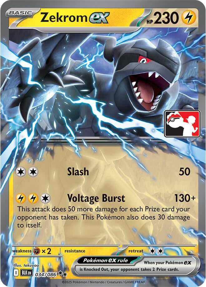 Image for Zekrom ex - 034/086 (Right Stamp) (034/086) [Prize Pack Series Cards] - Pokemon
