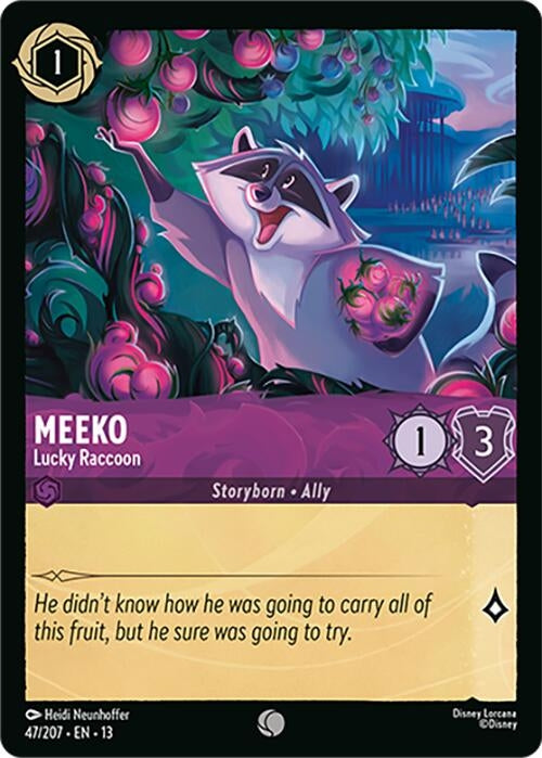Image for Meeko - Lucky Raccoon (47/204) [Attack of the Vine!] {13} - Disney Lorcana