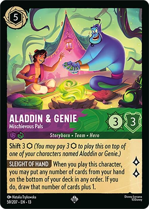 Image for Aladdin & Genie - Mischievous Pals (59/204) [Attack of the Vine!] {13} - Disney Lorcana