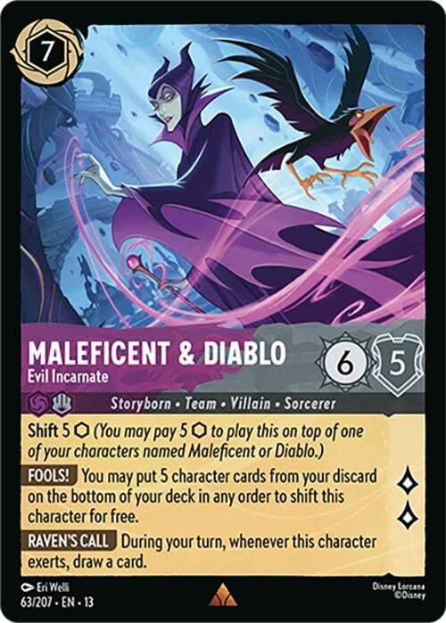 Image for Maleficent & Diablo - Evil Incarnate (63/204) [Attack of the Vine!] {13} - Disney Lorcana
