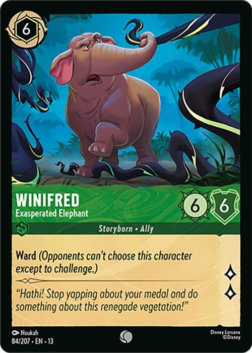 Image for Winifred - Exasperated Elephant (84/204) [Attack of the Vine!] {13} - Disney Lorcana