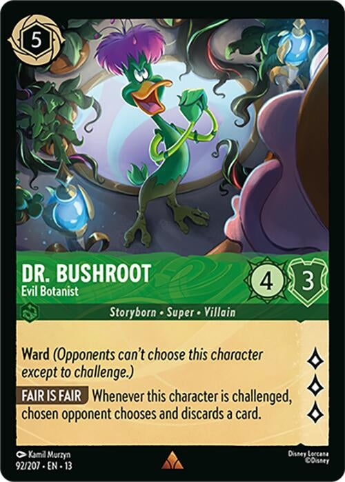 Image for Dr. Bushroot - Evil Botanist (92/204) [Attack of the Vine!] {13} - Disney Lorcana