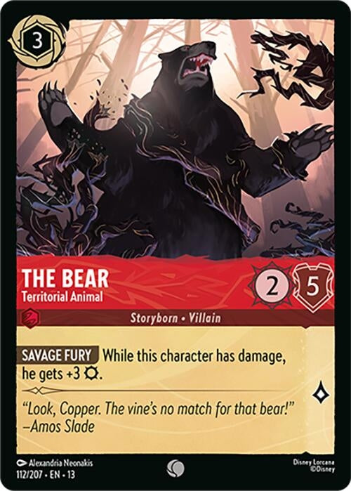 Image for The Bear - Territorial Animal (112/204) [Attack of the Vine!] {13} - Disney Lorcana