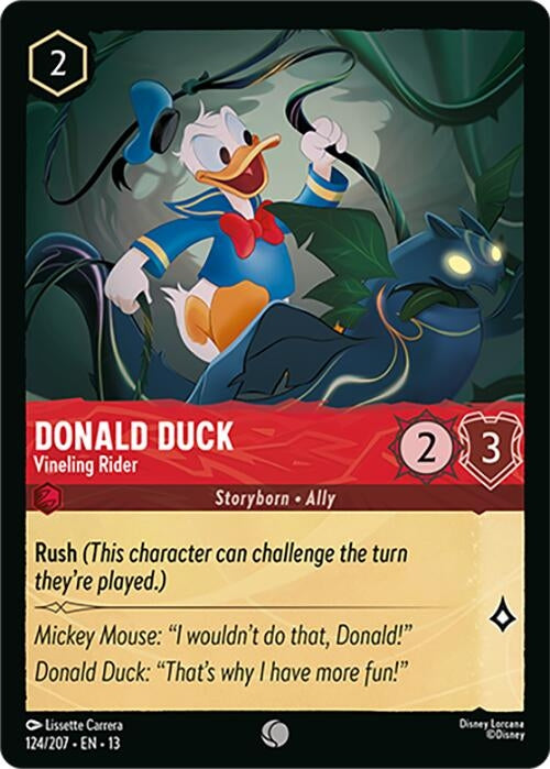Image for Donald Duck - Vineling Rider (124/204) [Attack of the Vine!] {13} - Disney Lorcana