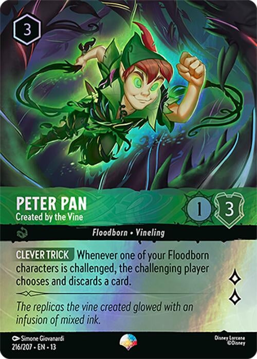 Image for Peter Pan - Created by the Vine (Epic) (216/204) [Attack of the Vine!] {13} - Disney Lorcana