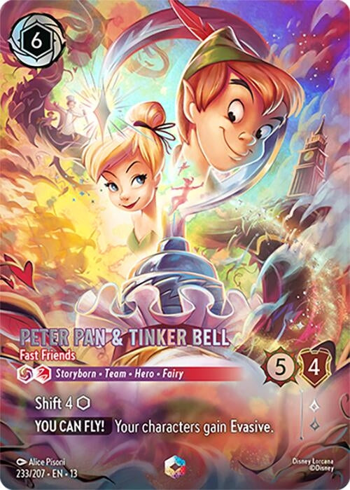 Image for Peter Pan & Tinker Bell - Fast Friends (Enchanted) (233/204) [Attack of the Vine!] {13} - Disney Lorcana