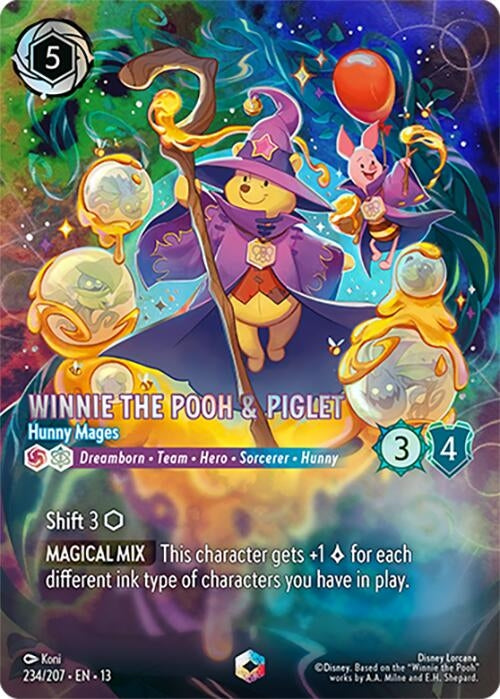 Image for Winnie the Pooh & Piglet - Hunny Mages (Enchanted) (234/204) [Attack of the Vine!] {13} - Disney Lorcana