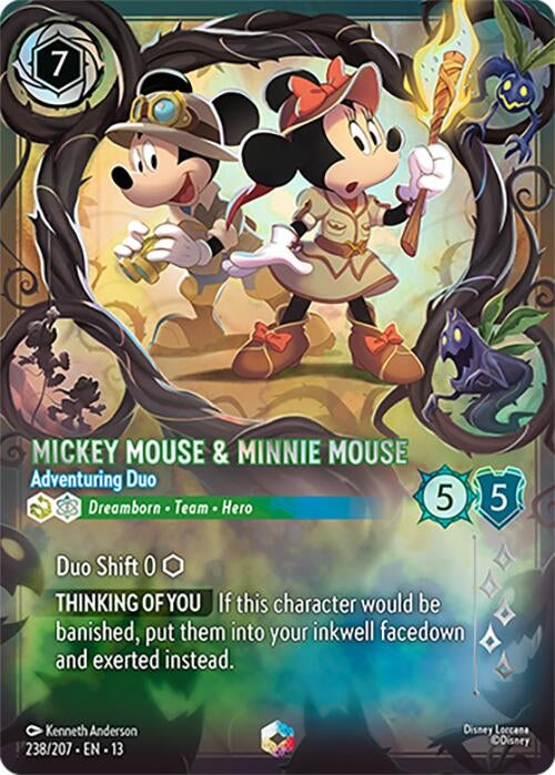 Image for Mickey Mouse & Minnie Mouse - Adventuring Duo (Enchanted) (238/204) [Attack of the Vine!] {13} - Disney Lorcana
