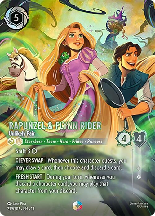 Image for Rapunzel & Flynn Rider - Unlikely Pair (Enchanted) (239/204) [Attack of the Vine!] {13} - Disney Lorcana