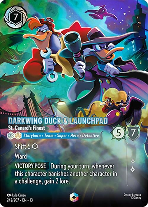Image for Darkwing Duck & Launchpad - St. Canard's Finest (Enchanted) (242/204) [Attack of the Vine!] {13} - Disney Lorcana