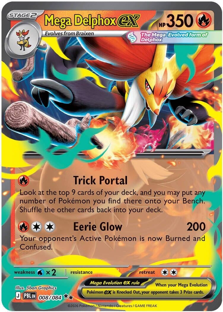 Image for Mega Delphox ex (008/084) [ME05: Pitch Black] {ME05} - Pokemon