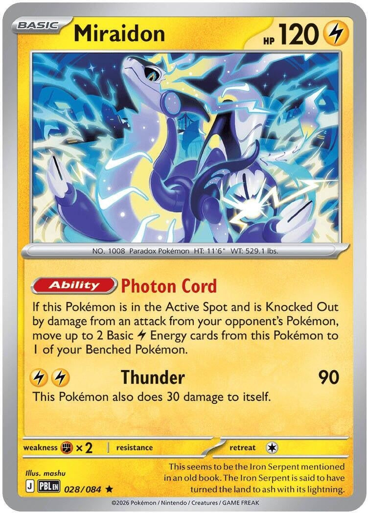 Image for Miraidon (028/084) [ME05: Pitch Black] {ME05} - Pokemon
