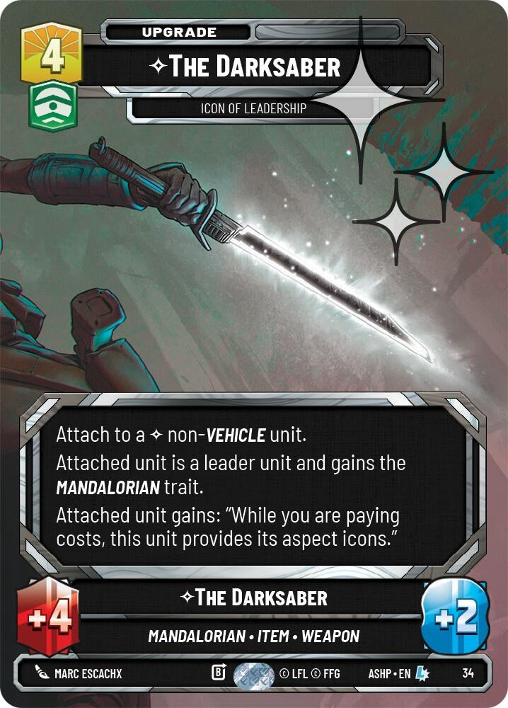 Image for The Darksaber - Icon of Leadership (Foil) (34) [Ashes of the Empire - Weekly Play Promos] {ASHWPP} - Star Wars: Unlimited