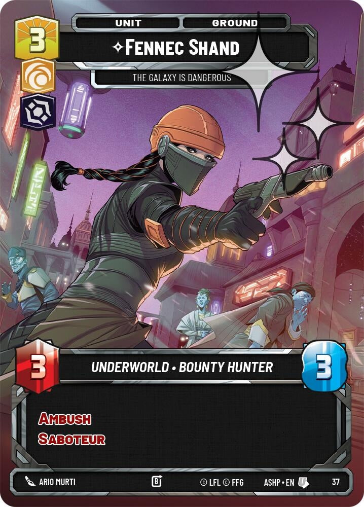 Image for Fennec Shand - The Galaxy Is Dangerous (Foil) (37) [Ashes of the Empire - Weekly Play Promos] {ASHWPP} - Star Wars: Unlimited