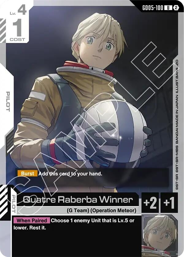Image for Quatre Raberba Winner (GD05-100) [Freedom Ascension] {GD05} - Gundam Card Game