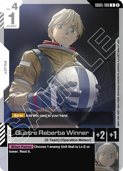 Image for Quatre Raberba Winner (GD05-100) [Freedom Ascension] {GD05} - Gundam Card Game