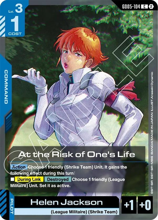Image for At the Risk of One's Life (GD05-104) [Freedom Ascension] {GD05} - Gundam Card Game