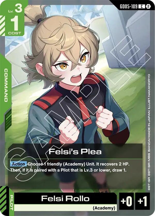 Image for Felsi's Plea (GD05-109) [Freedom Ascension] {GD05} - Gundam Card Game
