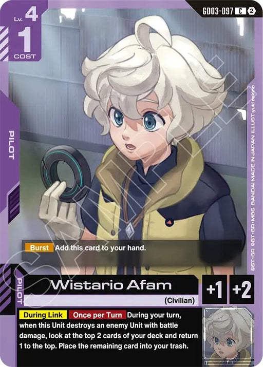 Image for Wistario Afam (GD03-097) [Deck Build Box Freedom Ascension] {SC01} - Gundam Card Game