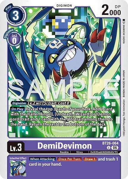 Image for DemiDevimon (BT26-064 U) [Timeless Bonds] - Digimon Card Game