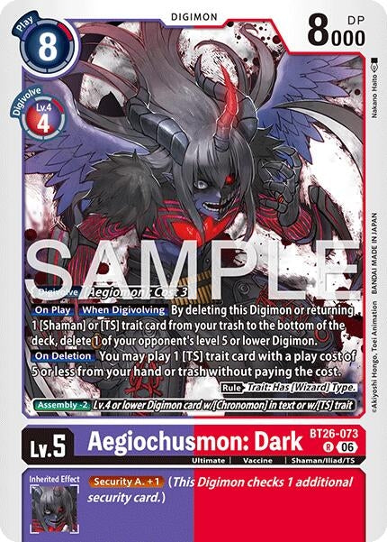 Image for Aegiochusmon: Dark (BT26-073 R) [Timeless Bonds] - Digimon Card Game