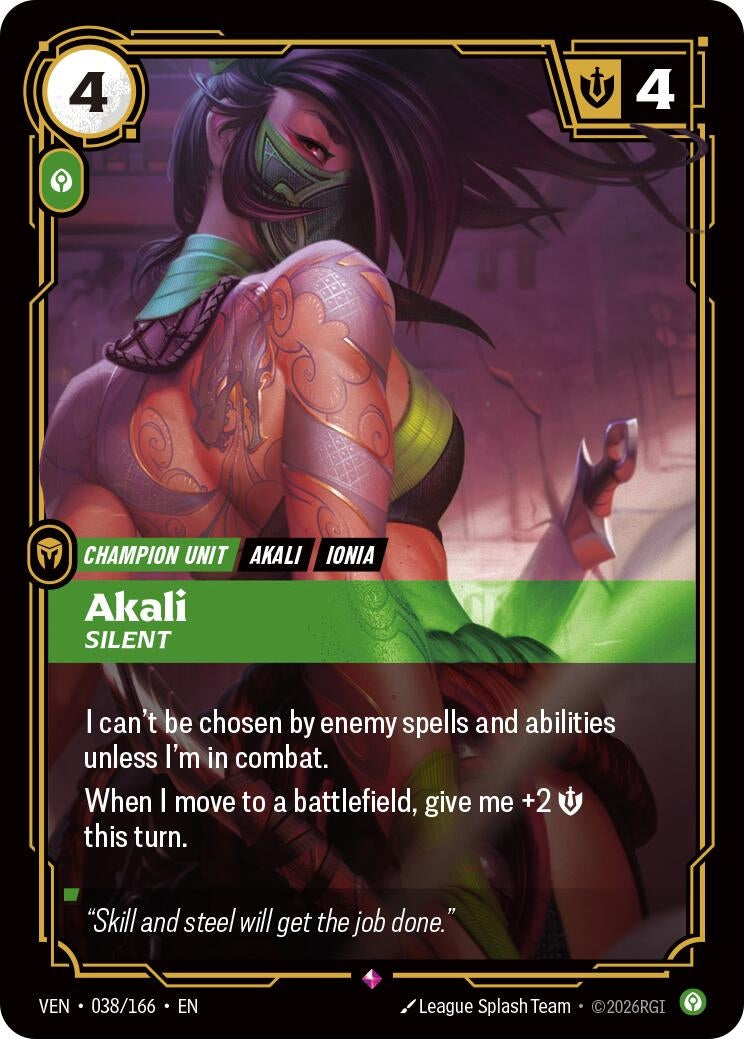 Image for Akali - Silent (038/166) [Vendetta] - Riftbound: League of Legends Trading Card Game