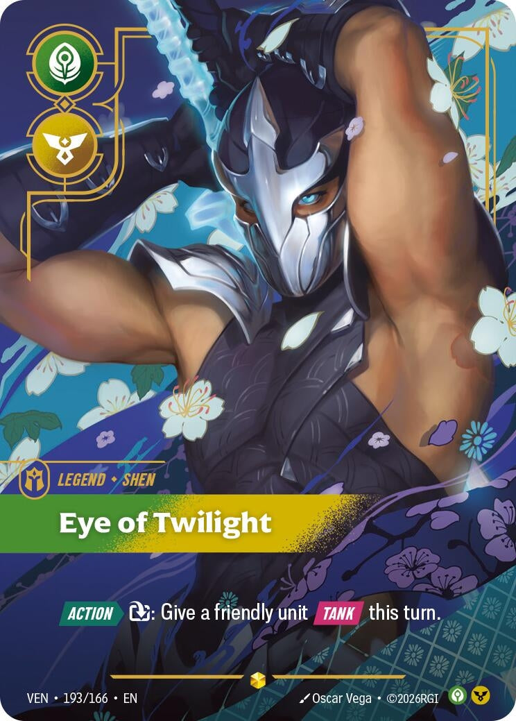 Image for Shen - Eye of Twilight (Overnumbered) (193/166) [Vendetta] - Riftbound: League of Legends Trading Card Game