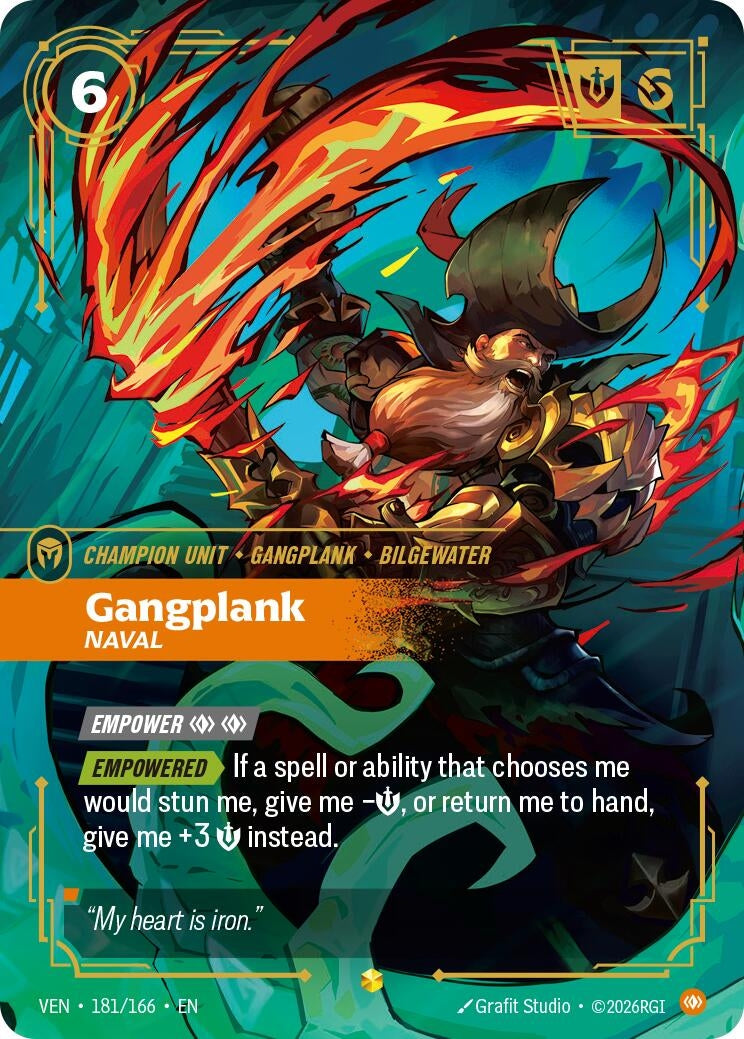 Image for Gangplank - Naval (Overnumbered) (181/166) [Vendetta] - Riftbound: League of Legends Trading Card Game