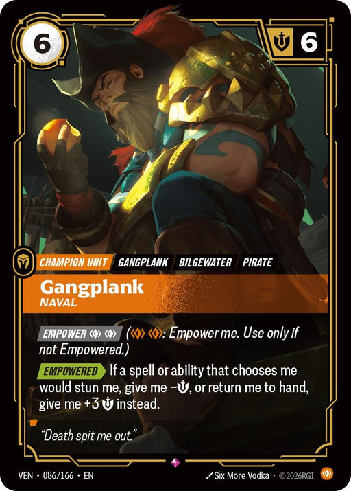 Image for Gangplank - Naval (086/166) [Vendetta] - Riftbound: League of Legends Trading Card Game