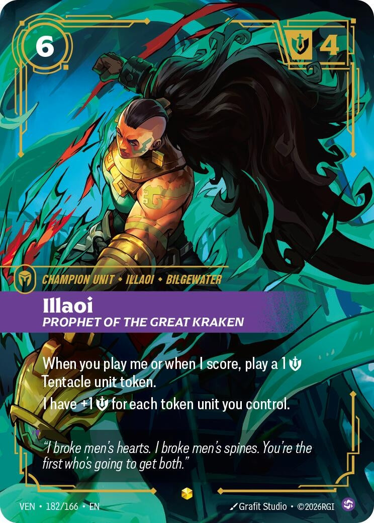 Image for Illaoi - Prophet of the Great Kraken (Overnumbered) (182/166) [Vendetta] - Riftbound: League of Legends Trading Card Game