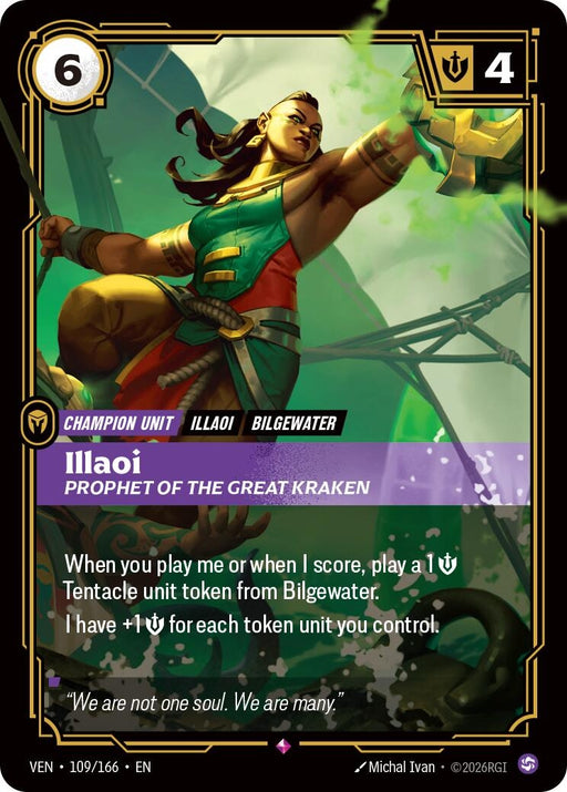 Image for Illaoi - Prophet of the Great Kraken (109/166) [Vendetta] - Riftbound: League of Legends Trading Card Game