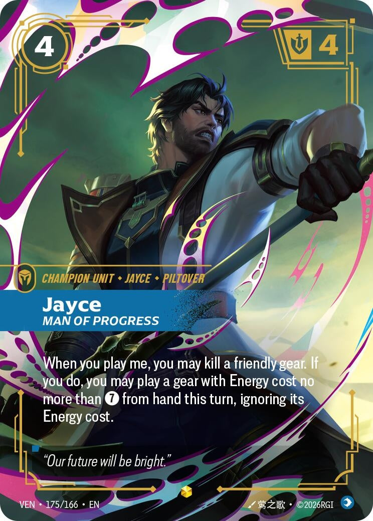 Image for Jayce - Man of Progress (Overnumbered) (175/166) [Vendetta] - Riftbound: League of Legends Trading Card Game