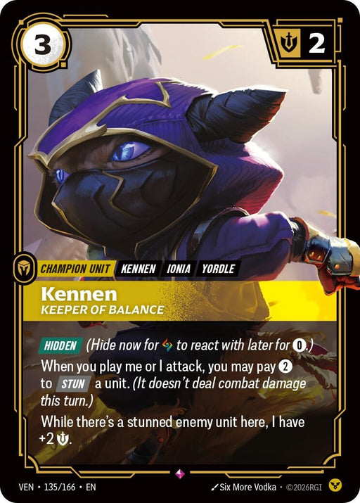 Image for Kennen - Keeper of Balance (135/166) [Vendetta] - Riftbound: League of Legends Trading Card Game