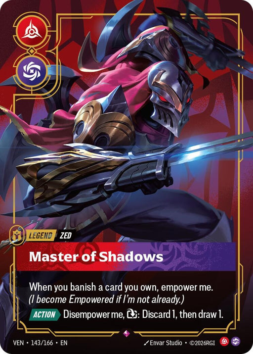 Image for Zed - Master of Shadows (143/166) [Vendetta] - Riftbound: League of Legends Trading Card Game