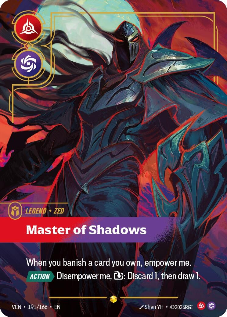Image for Zed - Master of Shadows (Overnumbered) (191/166) [Vendetta] - Riftbound: League of Legends Trading Card Game